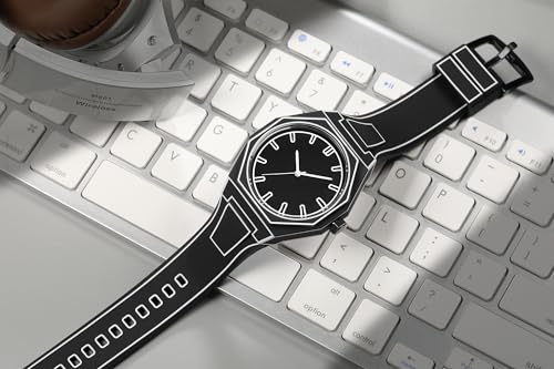 FENSIR® Creative Sketch Watch | Sports Fashion Quartz Minimalist Black | White Anime Series Design | Waterproof Timepiece | Ideal for Weddings & Parties-MDV|B0DXVKXF37