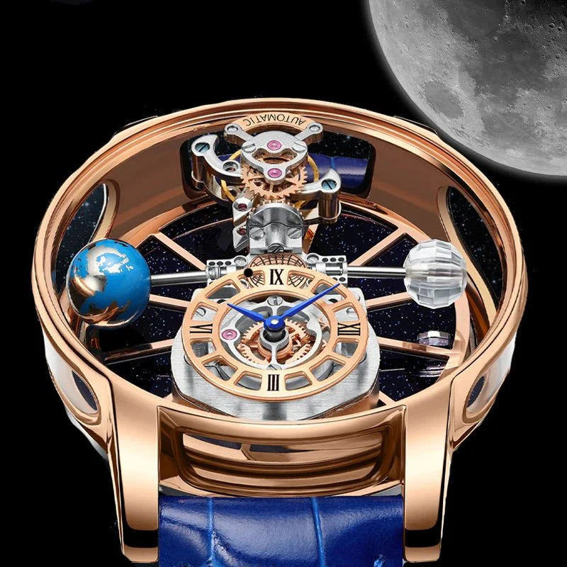 Galactic Pioneer Chronograph Tourbillon Luxury Watch - Shark & Sapphire