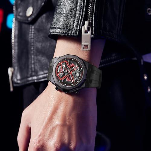 Mihawk Reloj de silicona de cuarzo digital con Black Darth Vader Serie,Reloj deportivo para hombre con Star Wars 1977, Negro , correa|B0CCMFG1F4