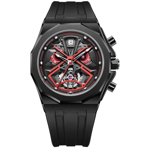 Mihawk Reloj de silicona de cuarzo digital con Black Darth Vader Serie,Reloj deportivo para hombre con Star Wars 1977, Negro , correa|B0CCMFG1F4