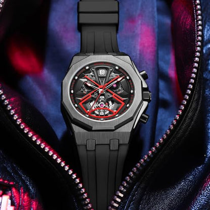 Mihawk Reloj de silicona de cuarzo digital con Black Darth Vader Serie,Reloj deportivo para hombre con Star Wars 1977, Negro , correa|B0CCMFG1F4