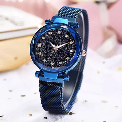 Diamond Design Watch with Mesh Strap + FREE BRACELET 🎁