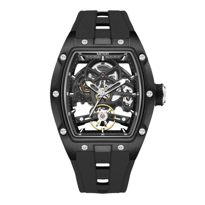 Skeleton Face With Rubber Strap Mechanical Movement Waterproof Watch