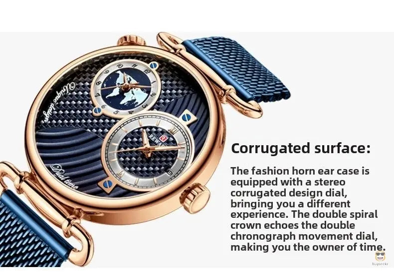 Multi-Time Zone Ultra-Thin Waterproof Men's Watch - Buyseekr