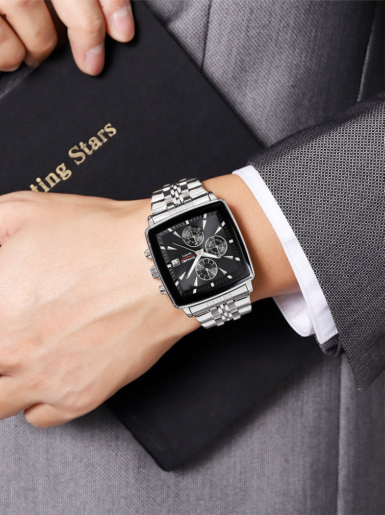 New Men's Multifunctional Waterproof Quartz Watch