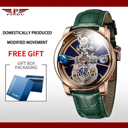 Galactic Pioneer Chronograph Tourbillon Luxury Watch - Shark & Sapphire