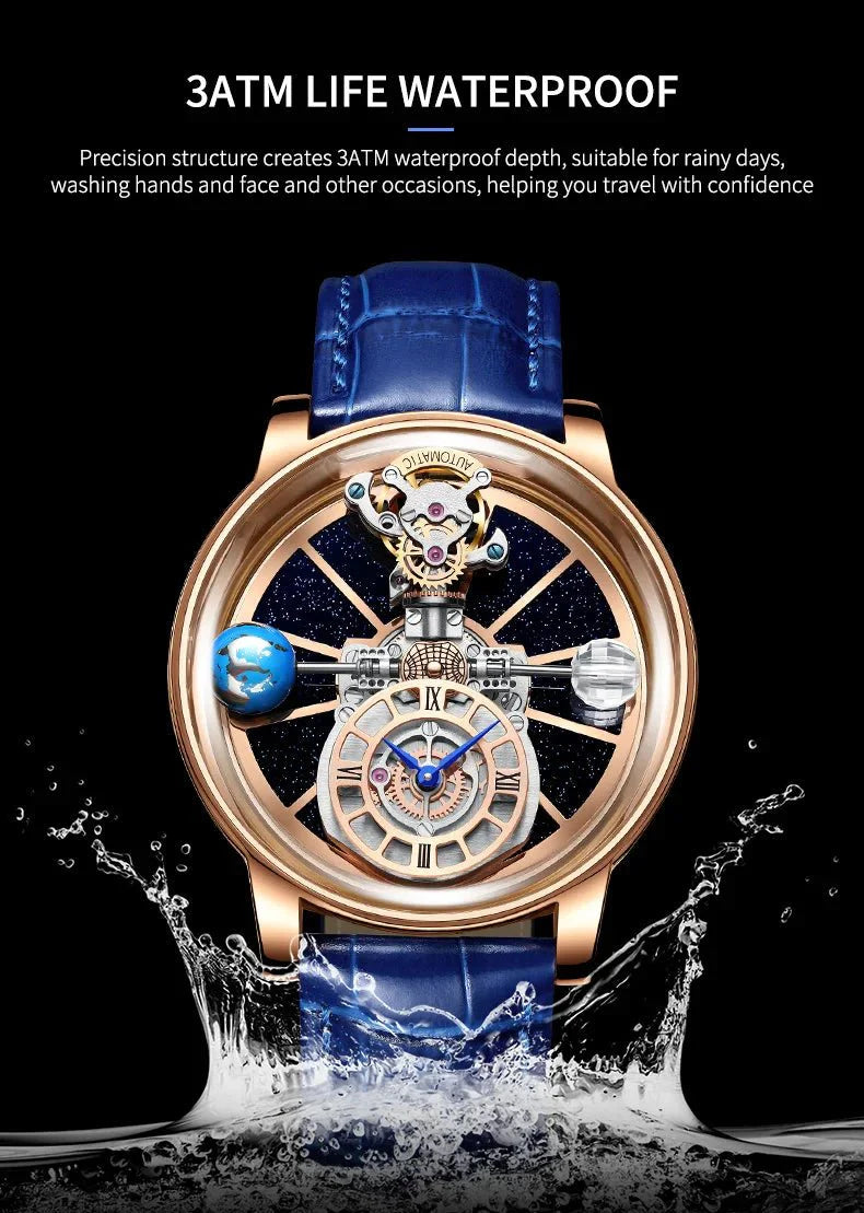 Galactic Pioneer Chronograph Tourbillon Luxury Watch - Shark & Sapphire