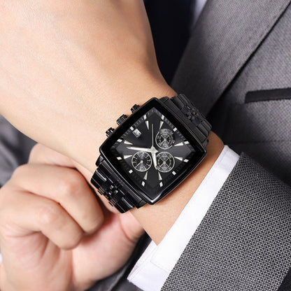 New Men's Multifunctional Waterproof Quartz Watch