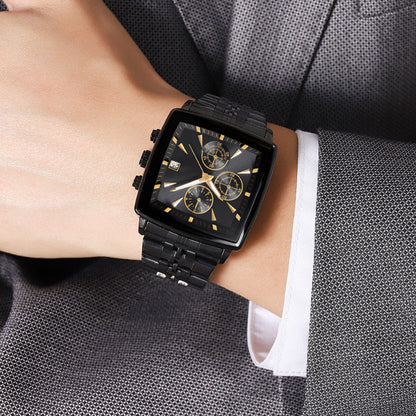 New Men's Multifunctional Waterproof Quartz Watch