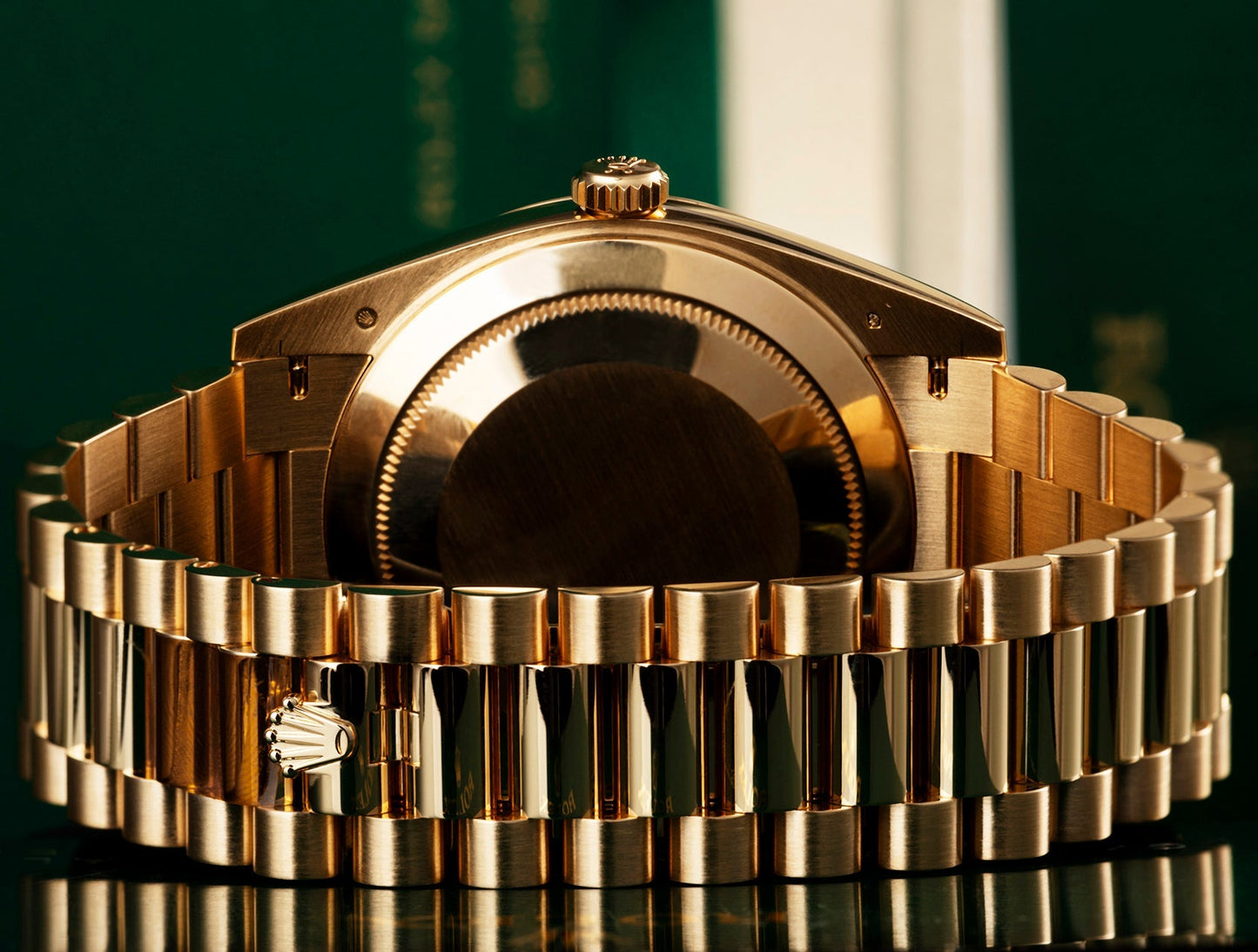 Day-Date 40 Yellow Gold Green Ombre Roman Numeral Dial